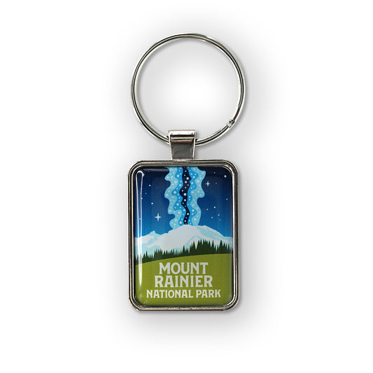 Mount Rainier National Park Milky Way Keychain