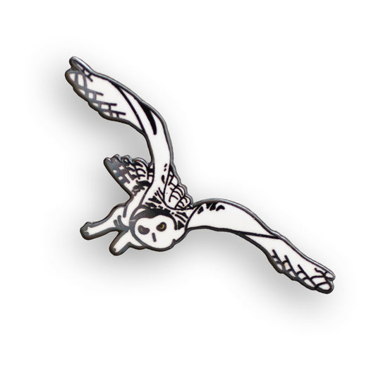 Snowy Owl in Flight Pin