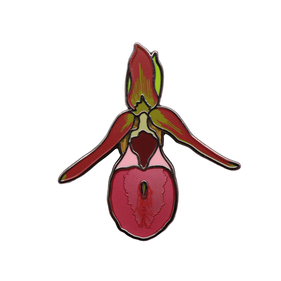 Pink Lady's Slipper Pin